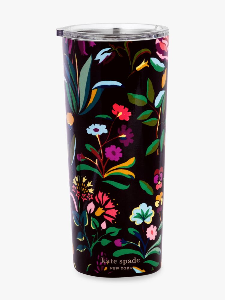 Black Cat Fall Floral 16oz Beer Can Glass with Lid and Straw