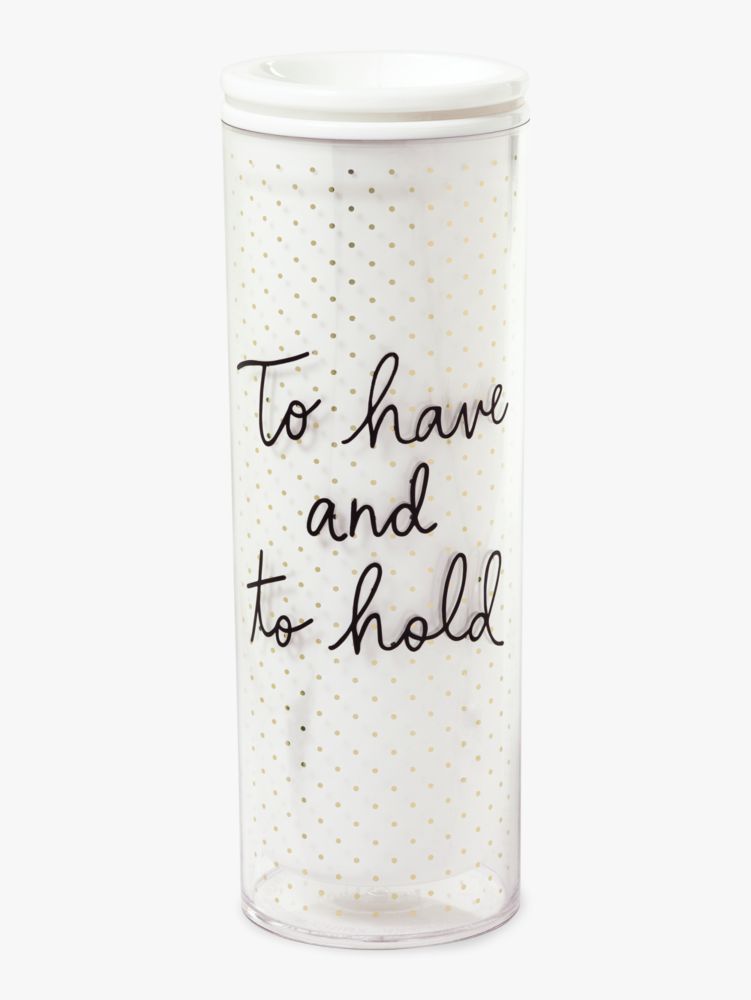 Kate Spade,To Have & To Hold Acrylic Thermal Mug,kitchen & dining,Gold