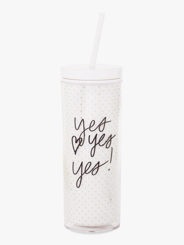 Don't Hurry Be Happy - Beige Acrylic Tumbler with Straw