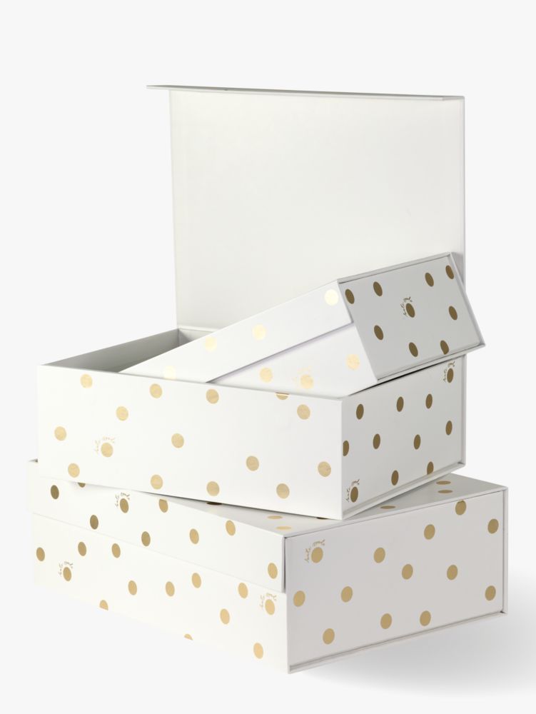 Set of 10 Nesting Gift Boxes with Lids, Cardboard Box with Gold