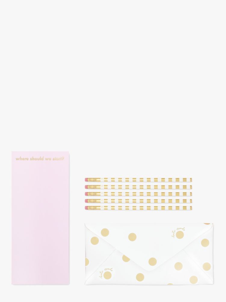 Kate Spade New York Gold Dot with Script Canvas Book Tote Bag