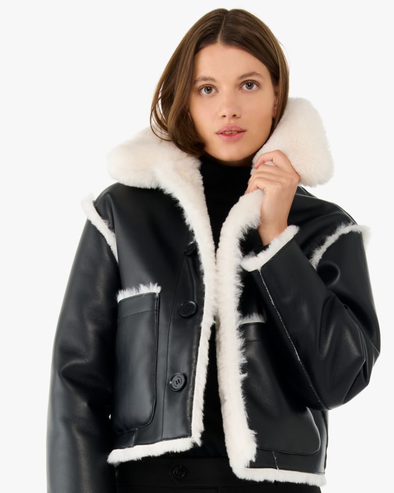 Kate Spade Reversible Shearling Coat International Shipping