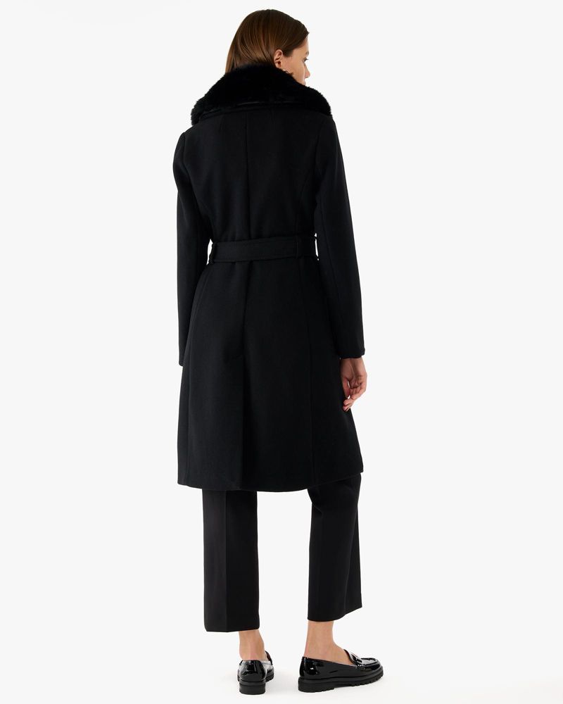 Kate Spade,Wool Coat With Faux Fur,