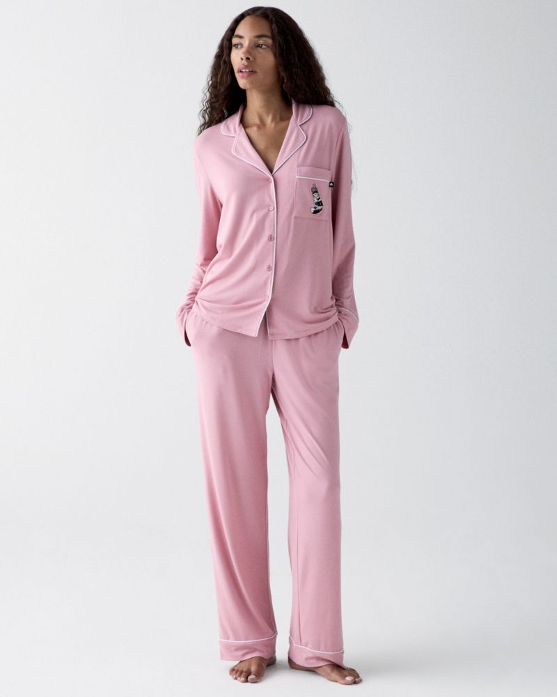 Kate Spade,Critters Long Sleeve Notch PJ Set,