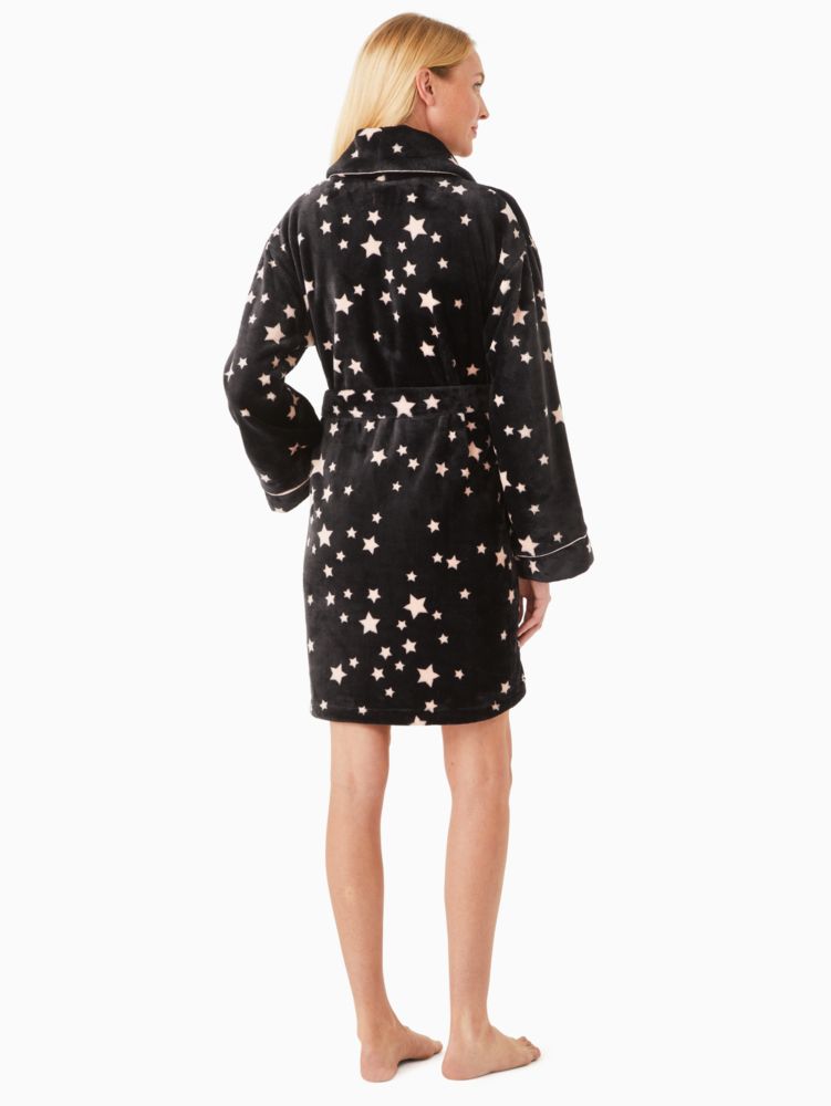 Kate Spade,Long Sleeve Robe,Black