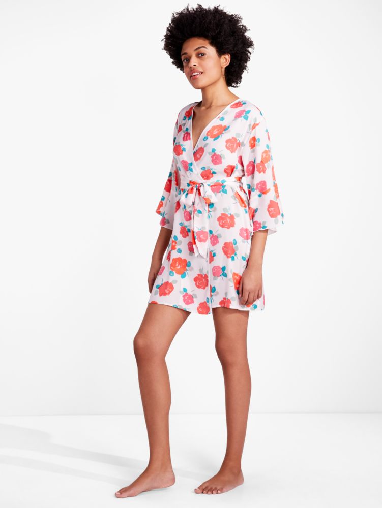 Kate Spade,Just Rosy Charmeuse Robe,