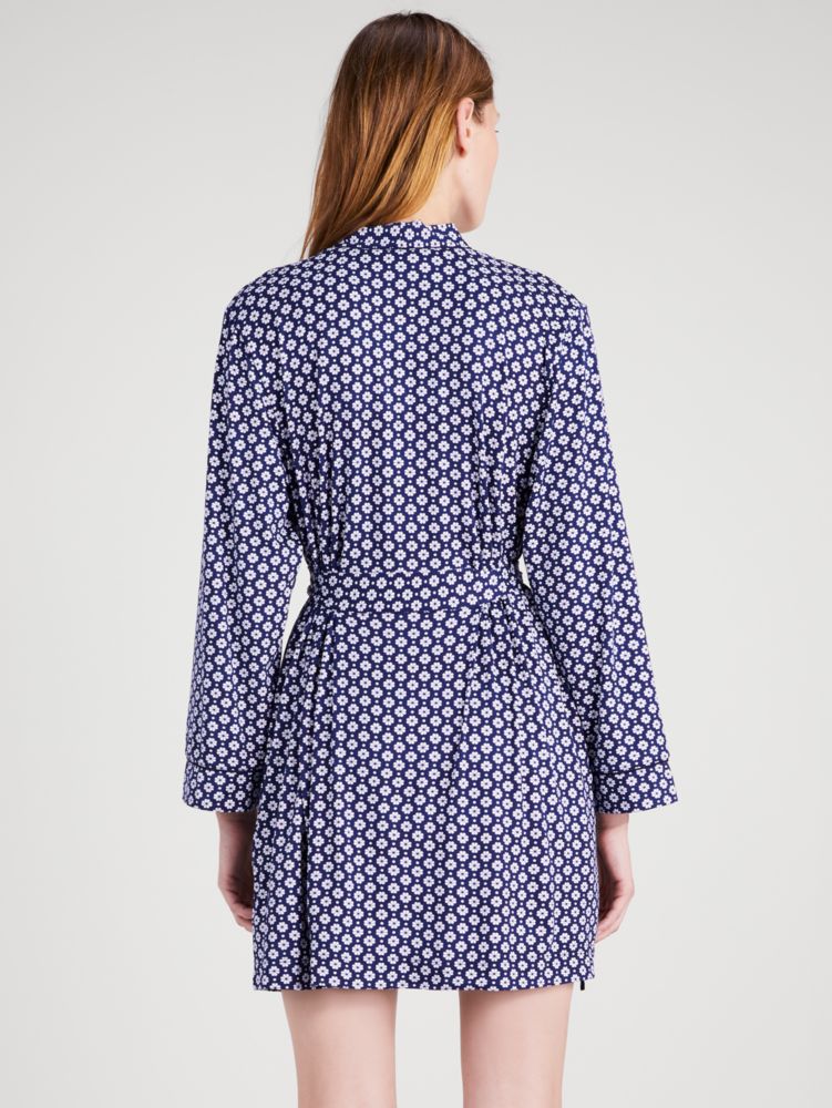 Navy Spade Flower Robe, , Product