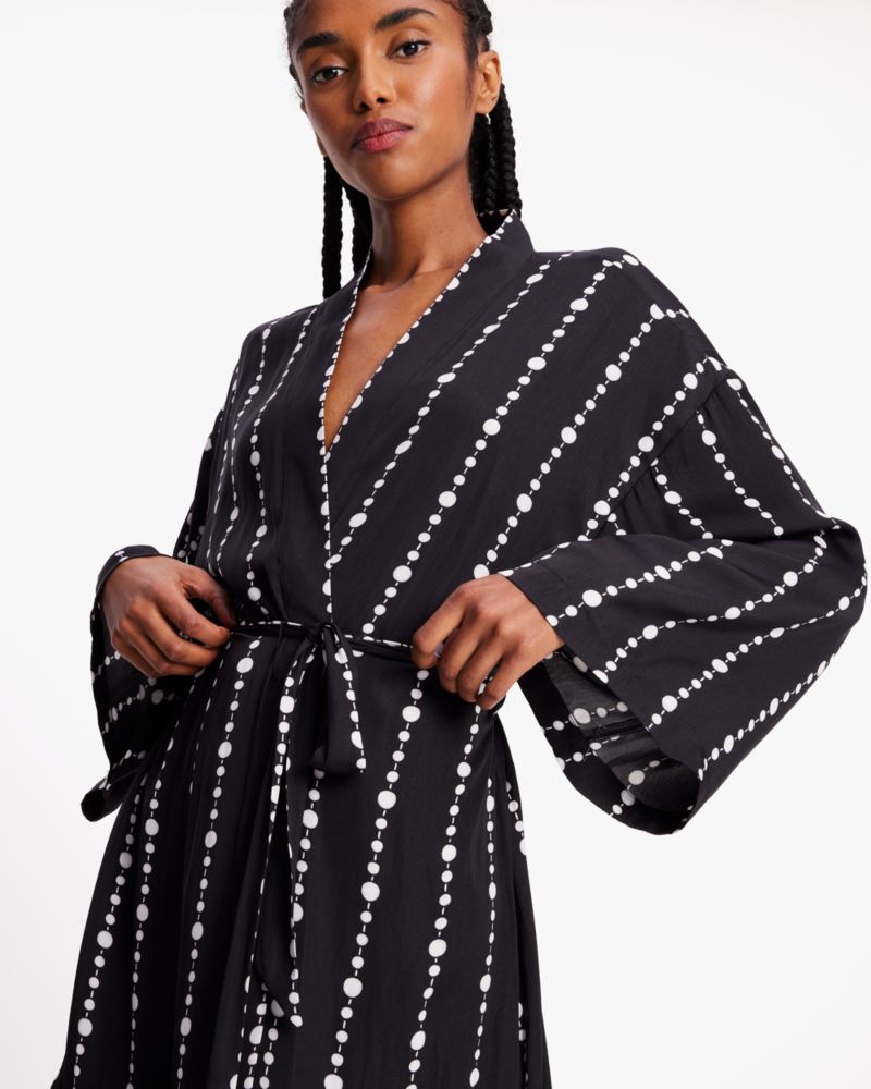 Kate Spade,Festive Pearls Long Robe,Festive Pearls