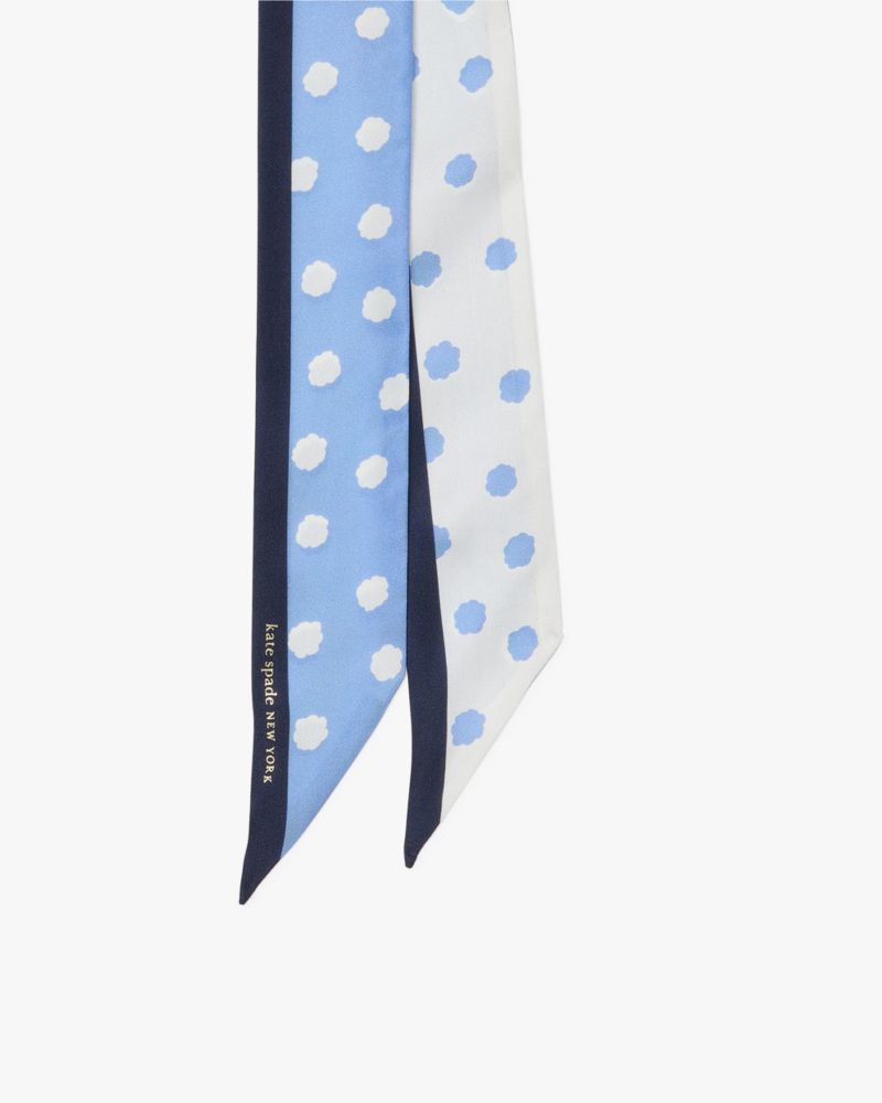 Kate Spade,Sea Spray Dot Silk Skinny Scarf,