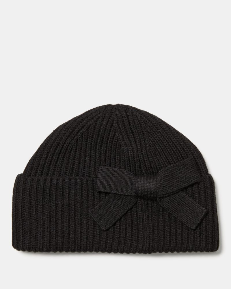 Kate Spade,ニット ボウ ビーニー,ファッション小物,ブラック