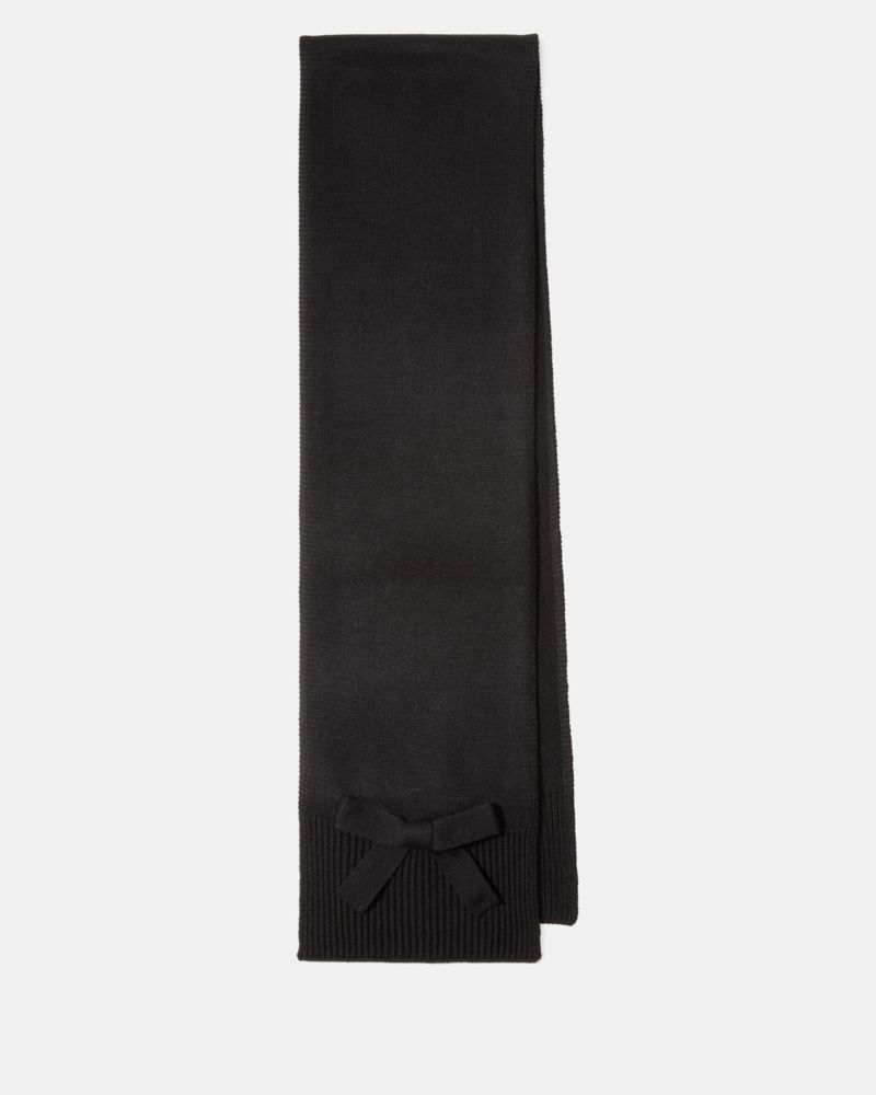 Kate Spade,ニット ボウ スカーフ,ファッション小物,ブラック