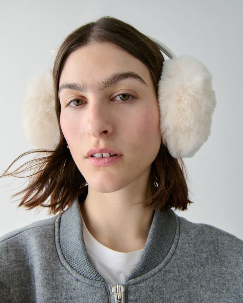 Kate Spade,オーバーサイズド フォー ファー イヤーマフ,ファッション小物,クリーム