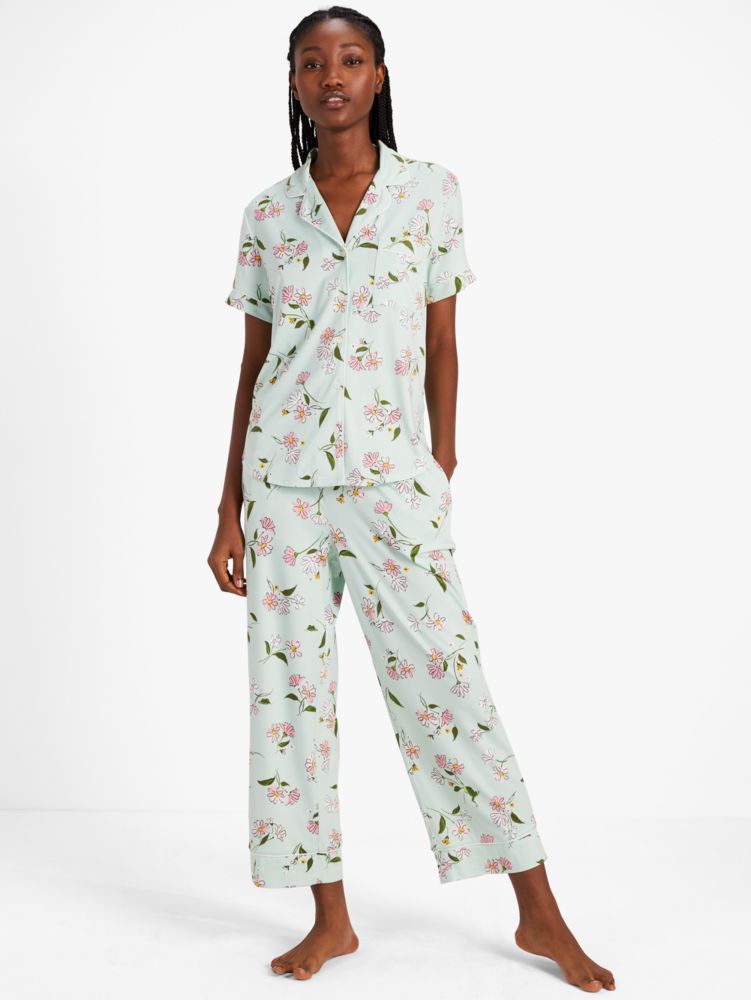 Kate Spade,Crop PJ Set,Frog Floral Print