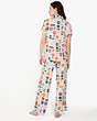 Kate Spade,Donuts and Coffee Pajama Notch Collar Set,Polyester,Coffee Shop