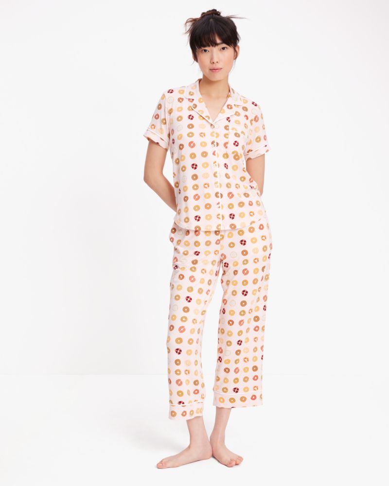 Kate Spade,Long PJ Set,Bagel Dot Print