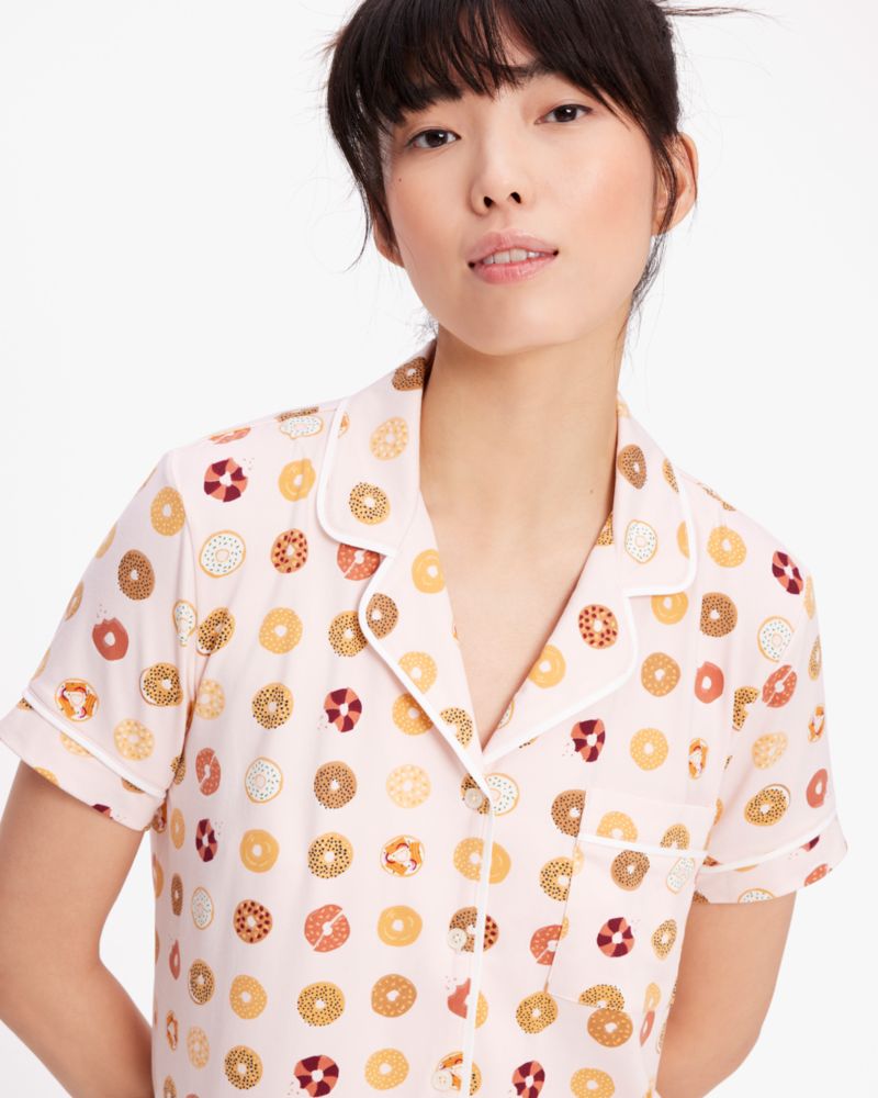 Kate Spade,Long PJ Set,Bagel Dot Print