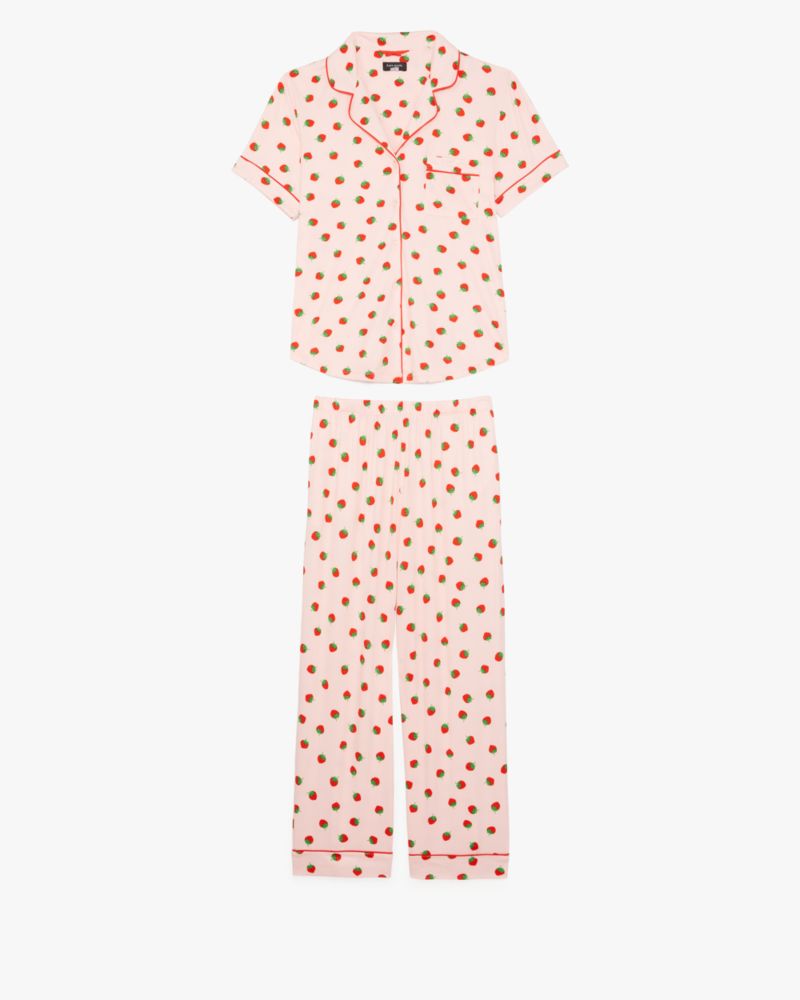 Kate Spade,Crop PJ Set,Scattered Strawberries