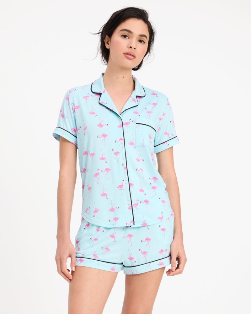 Kate Spade,Short Pj Set,Straight,Button Down,Sleepwear,