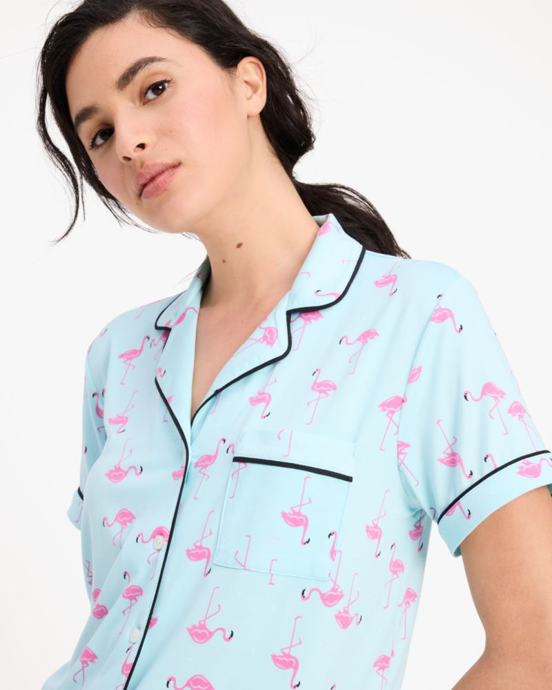 Kate Spade,Short Pj Set,Straight,Button Down,Sleepwear,