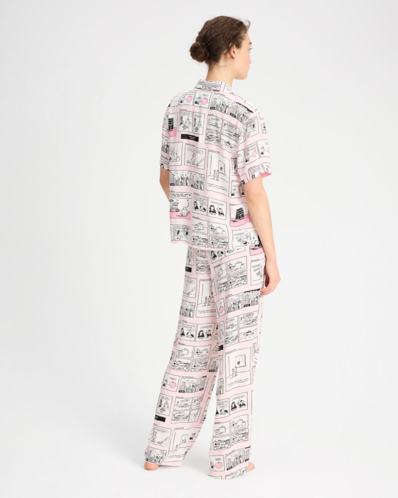 Kate Spade,Newspaper Comics Long Pj Set,