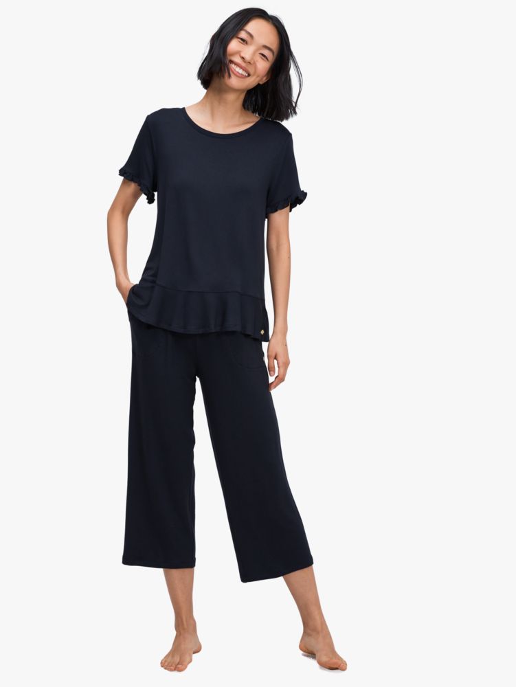 French Terry Cropped Lounge Pant, , Product