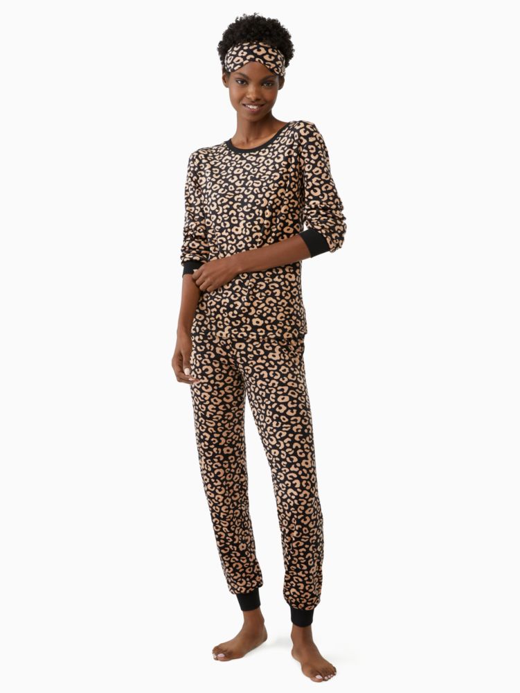 Women's Jogger Pajama Set in Taro Leopard