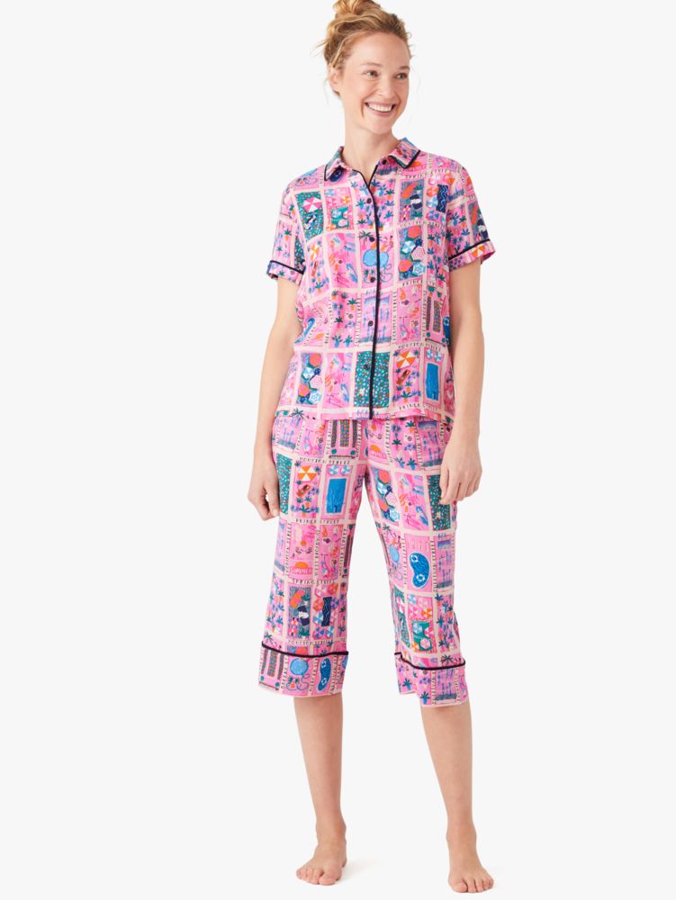 Kate Spade,Rooftop Scene Crop Pj Set,