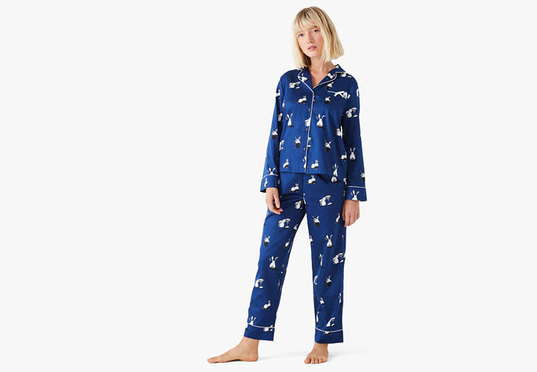Kate Spade,Long PJ Set,sleepwear,Navy Polka Dot