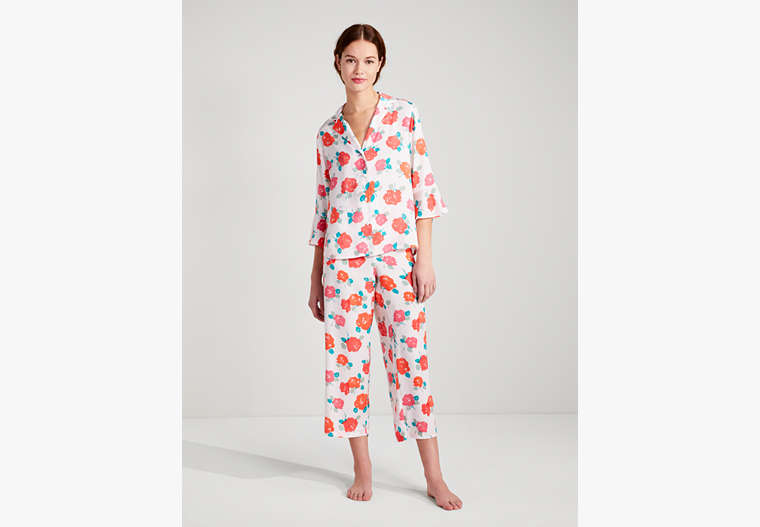 Kate Spade,Just Rosy Crop PJ Set,sleepwear,Rosebud Print