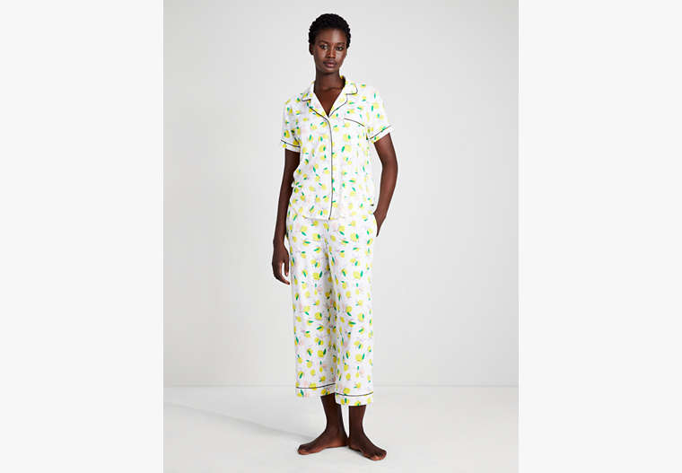 Kate Spade,Crop PJ Set,sleepwear,White Print image number 0