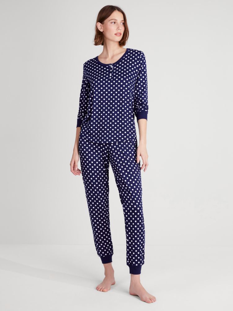 Kate Spade,Jogger PJ Set,Navy Lady Dot