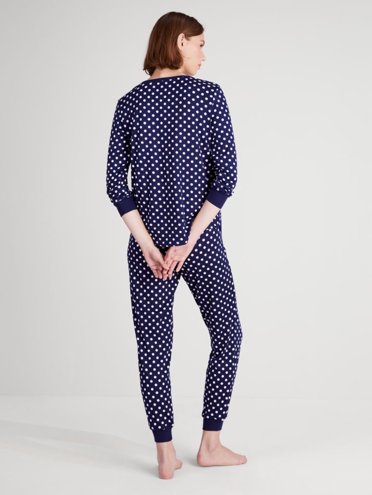 Kate Spade,Jogger PJ Set,Navy Lady Dot