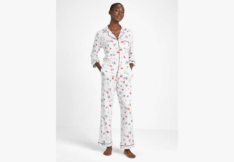 Kate Spade,With Love Long PJ Set,With Love Print image number 0