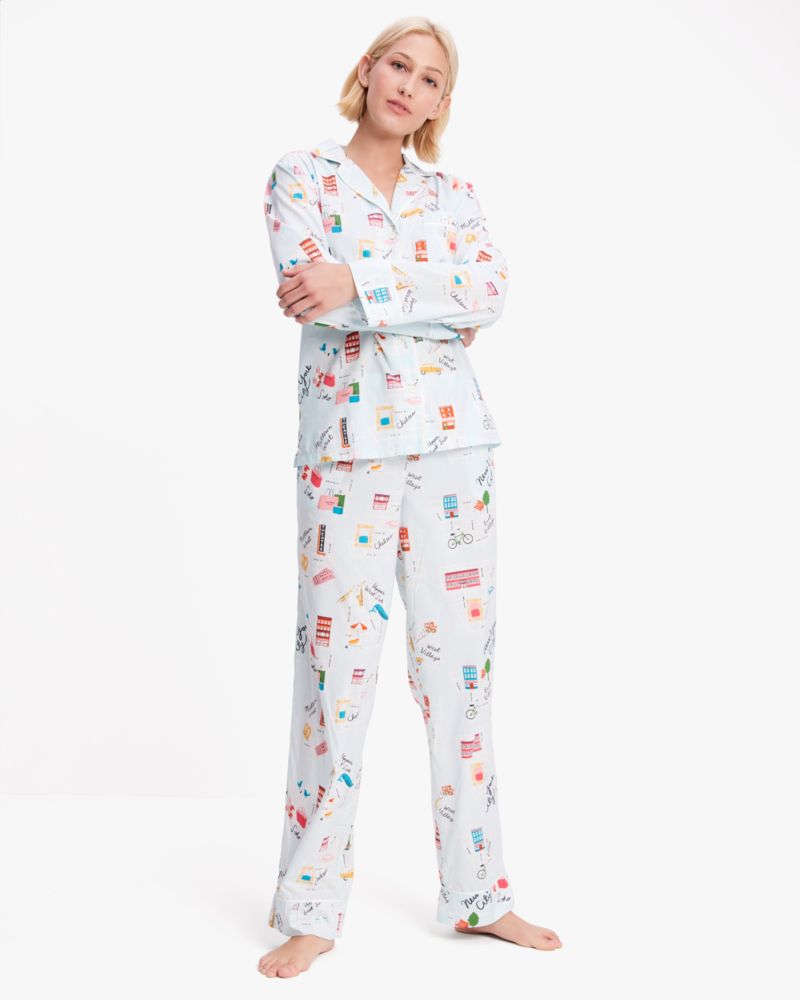 Kate Spade,Long PJ Set,City Map Print