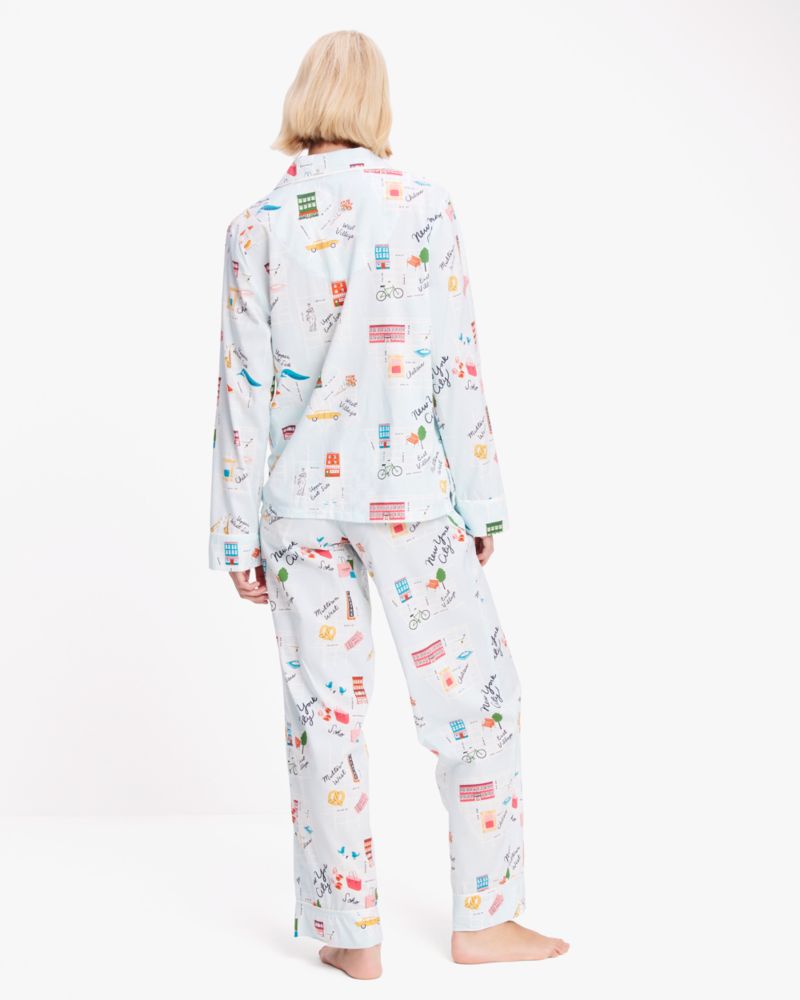 Kate Spade,Long PJ Set,City Map Print