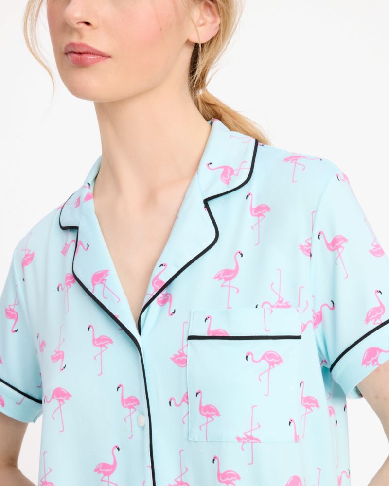 Kate Spade,Crop PJ Set,Dotty Flamingo