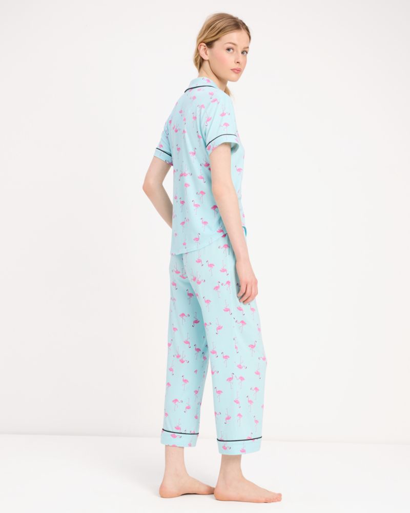 Kate Spade,Crop PJ Set,Dotty Flamingo