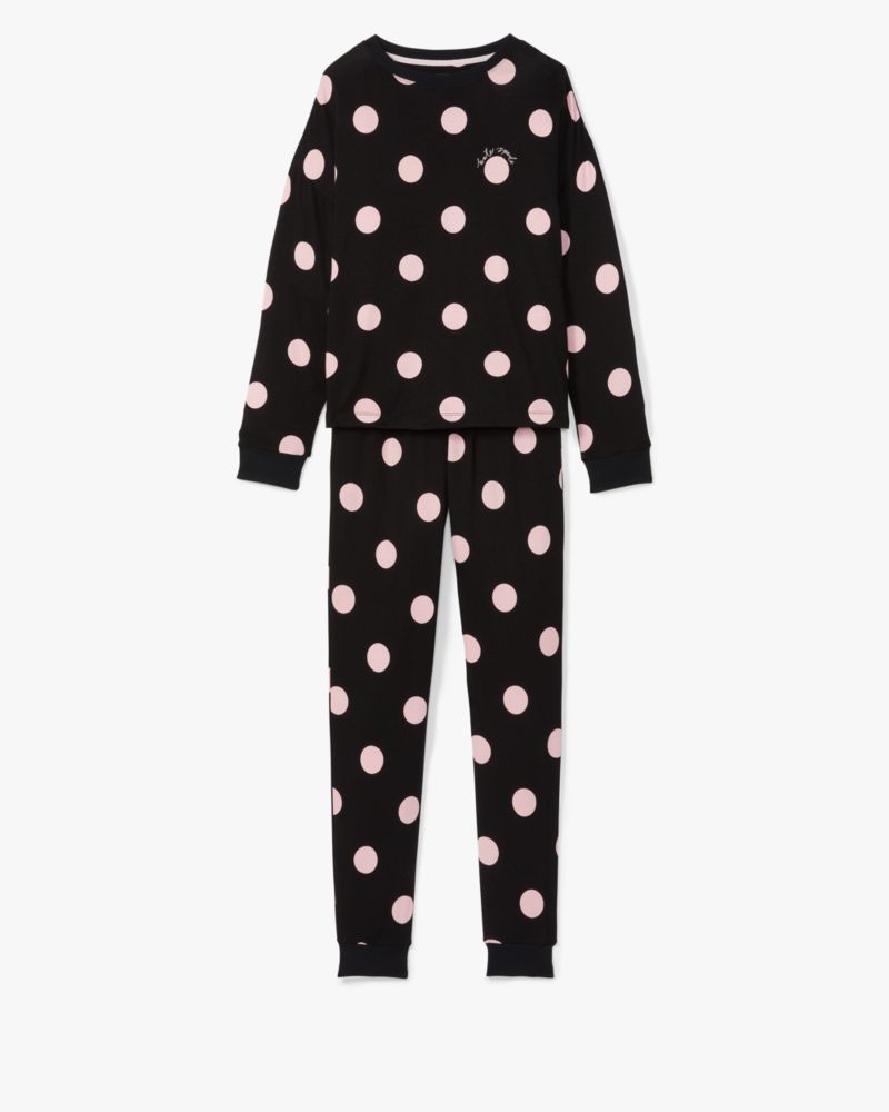 Kate Spade,Jogger Pj Set,T Shirt,Jogger,Drawstring,Sleepwear,Black