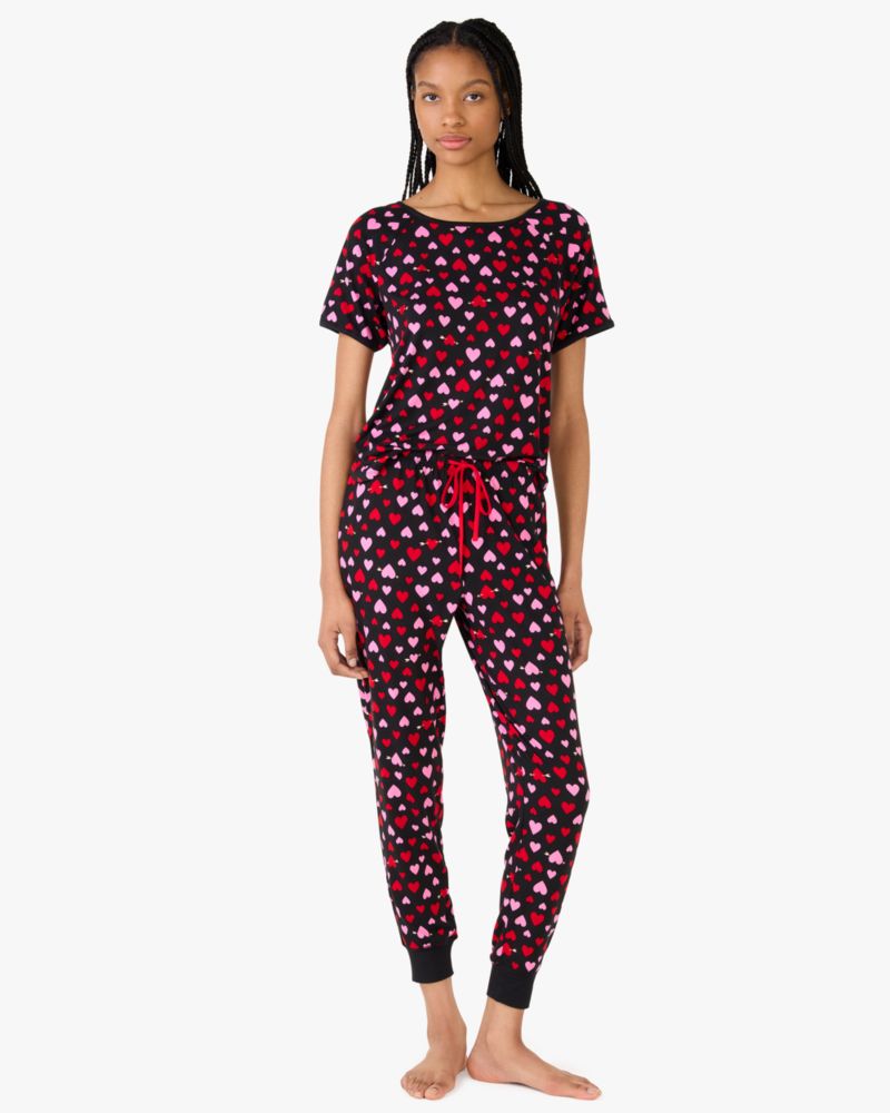 Kate Spade,Short Sleeve Jogger Sleep Set,Jogger,T Shirt,Drawstring,Piping,Sleepwear,