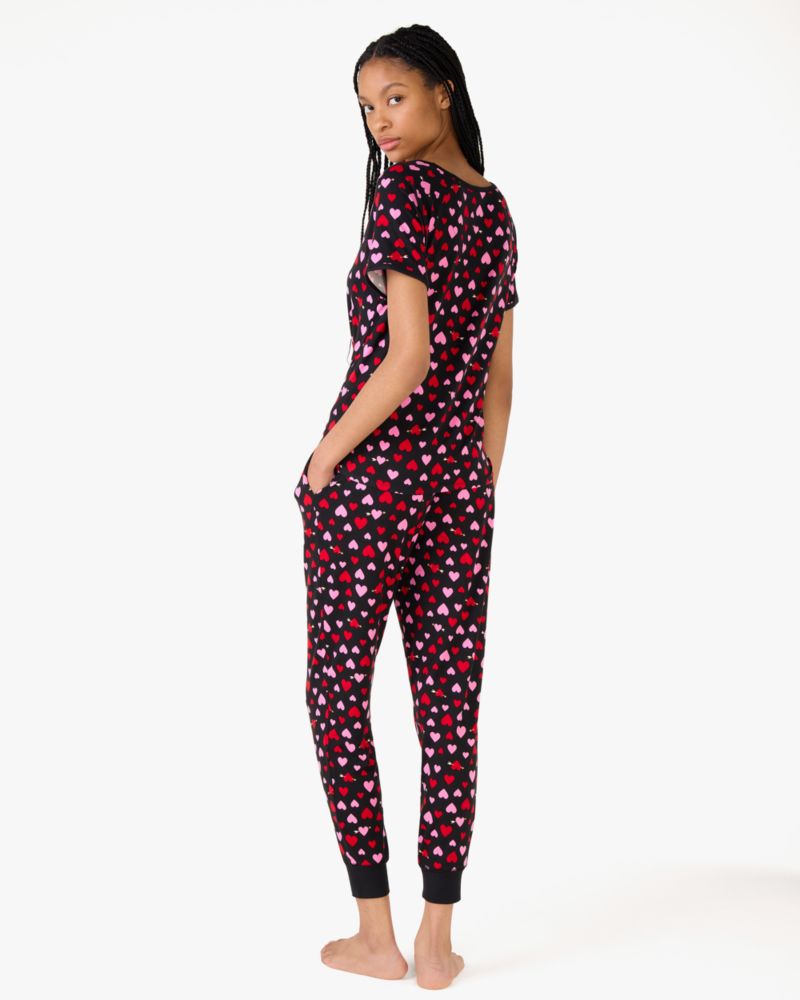 Kate Spade,Short Sleeve Jogger Sleep Set,Jogger,T Shirt,Drawstring,Piping,Sleepwear,