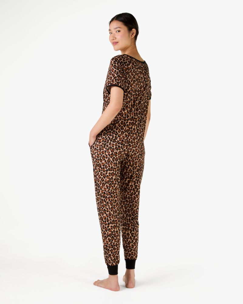 Kate Spade,Leopard Print Jogger Pajamas,