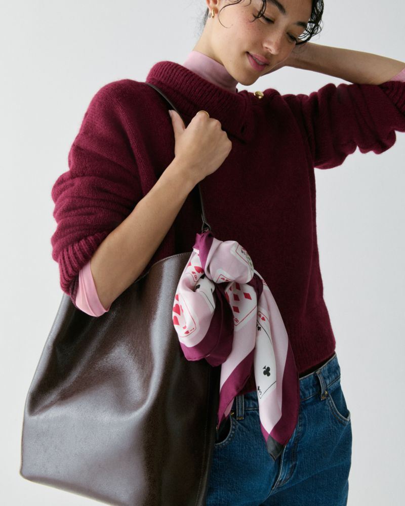 Kate Spade,Playing Cards Silk Square Scarf,