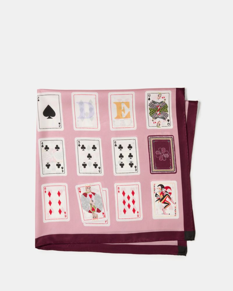 Kate Spade,Playing Cards Silk Square Scarf,