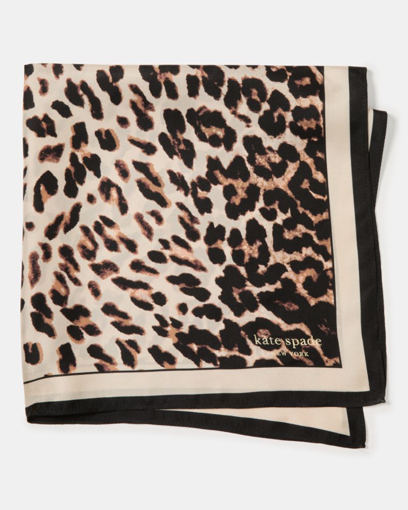 Kate Spade,Downtown Leopard Silk Square Scarf,