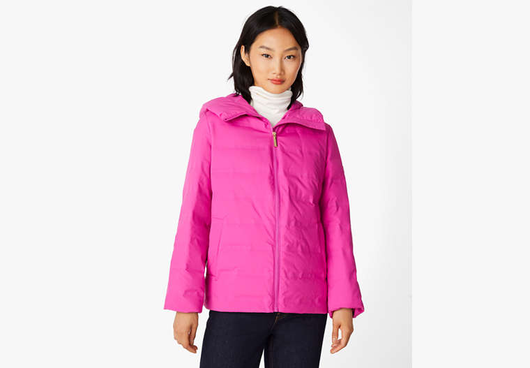 Kate Spade,Light Weight Down Jacket,Polyester,Magenta Lipstick image number 0