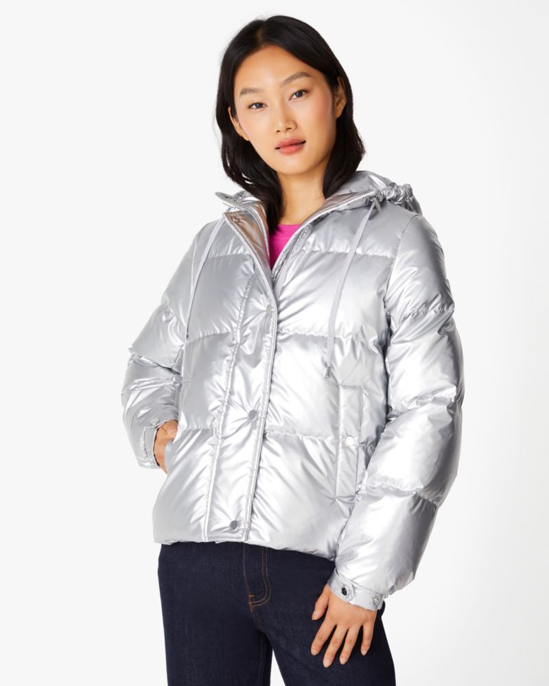 Kate Spade,Metallic Short Puffer,