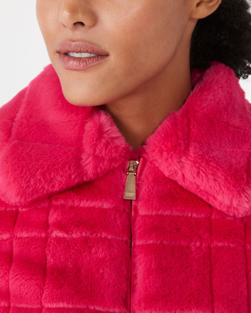 Short Zip Faux Fur Coat | Kate Spade New York