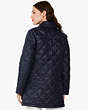 Kate Spade,Gingham Quilted Coat,Polyester,Blazer Blue