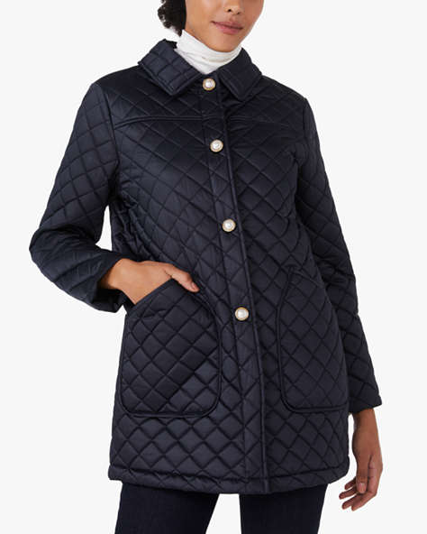 Kate Spade,Quilted Jacket,Blue/Cream