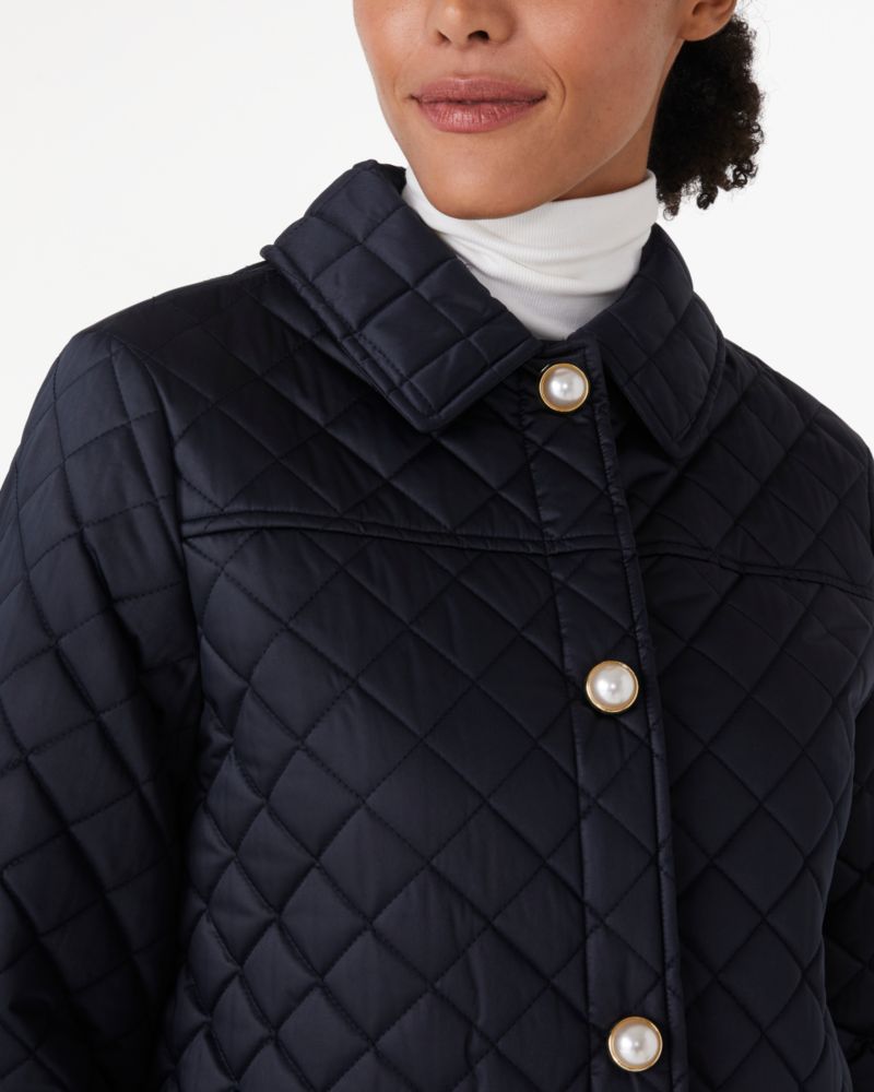 Kate Spade,Quilted Jacket,Blue/Cream